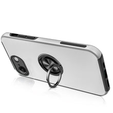 For iPhone 16e Case Rubberized Dual Layer Magnetic Ring Stand + Tempered Glass