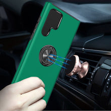 For Samsung Galaxy S24+ Plus Case Rubberized Dual Layer Magnetic Ring Stand