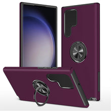 For Samsung Galaxy S24 Ultra Case Rubberized Dual Layer Magnetic Ring Stand
