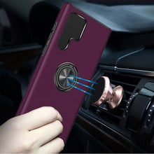 For Samsung Galaxy S24 Ultra Case Rubberized Dual Layer Magnetic Ring Stand