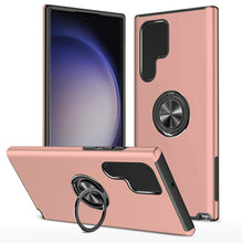 For Samsung Galaxy S24+ Plus Case Rubberized Dual Layer Magnetic Ring Stand