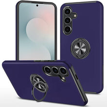 For Samsung S25 FE Case Rubber Dual Layer Magnetic RingStand + Tempered Glass