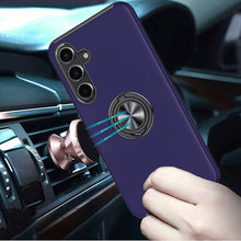 For Samsung S25 FE Case Rubber Dual Layer Magnetic RingStand + Tempered Glass