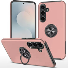 For Samsung S25 FE Case Rubber Dual Layer Magnetic RingStand + Tempered Glass