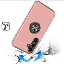 For Samsung S25 FE Case Rubber Dual Layer Magnetic RingStand + Tempered Glass