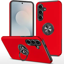 For Samsung S25 FE Case Rubber Dual Layer Magnetic RingStand + Tempered Glass