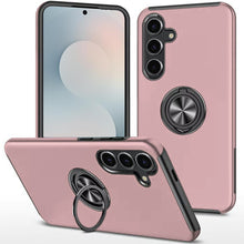 For Samsung S25 FE Case Rubber Dual Layer Magnetic RingStand + Tempered Glass