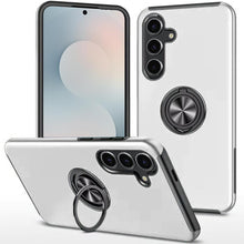 For Samsung S25 FE Case Rubber Dual Layer Magnetic RingStand + Tempered Glass