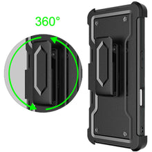 For iPhone 16 Plus 6.7in Case Card Holder Holster Clip and Stand +Tempered Glass