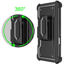 For iPhone 16 Pro 6.3in Case Card Holder Holster Clip and Stand + Tempered Glass