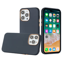 For iPhone 13/14 Case Premium Soft Cover with Chrome buttons + Tempered Glass