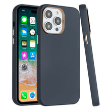 For iPhone 13/14 Case Premium Soft Cover with Chrome buttons + Tempered Glass