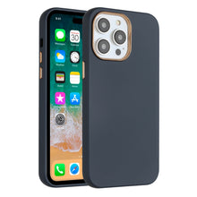 For iPhone 13/14 Case Premium Soft Cover with Chrome buttons + Tempered Glass