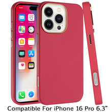 For iPhone 16 Pro 6.3in Case Premium Soft Cover Chrome buttons + Tempered Glass