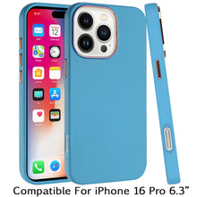 For iPhone 16 Pro 6.3in Case Premium Soft Cover Chrome buttons + Tempered Glass