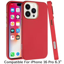 For iPhone 16 Pro 6.3in Case Premium Soft Cover Chrome buttons + Tempered Glass