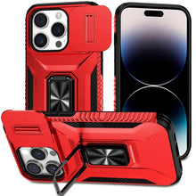 For iPhone 14 PRO MAX 6.7 in. Case Metal Stand Sliding Lens Cover Side Grip