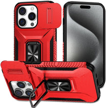 For iPhone 15 Pro Max Case Complete Protection Magnetic Stand + 2 Tempered Glass