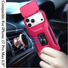 For iPhone 17 Pro Max Case Full Coverage Metal Stand Lens Cover + Tempered Glass