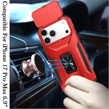 For iPhone 17 Pro Max Case Full Coverage Metal Stand Lens Cover + Tempered Glass