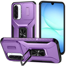 For Samsung A17 5G Case Full Coverage Metal Stand Lens Cover + Tempered Glass