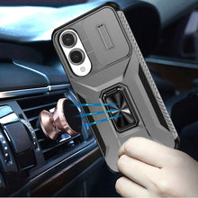 For Samsung S25 Edge Case Protection Magnetic Stand Lens Cover + Tempered Glass