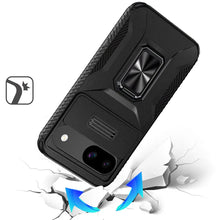 For Google Pixel 9a Case Full Coverage Metal Stand Lens Cover + Tempered Glass