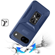 For Google Pixel 9a Case Full Coverage Metal Stand Lens Cover + Tempered Glass