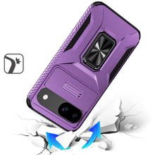 For Google Pixel 9a Case Full Coverage Metal Stand Lens Cover + Tempered Glass