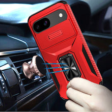 For Google Pixel 9a Case Full Coverage Metal Stand Lens Cover + Tempered Glass