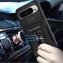 For Google Pixel 10/10 Pro Case with Metal Stand and Lens Cover + Tempered Glass