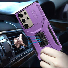 For Samsung S25 Ultra Case Complete Protection Magnetic Stand + Tempered Glass