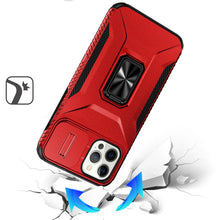 For iPhone 12 Pro Max Case Full Coverage Metal Stand Lens Cover + Tempered Glass