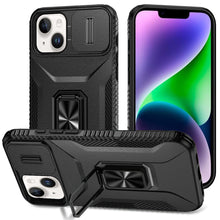 For iPhone 13/14 Case Complete Rugged Protection Magnetic Stand + Tempered Glass