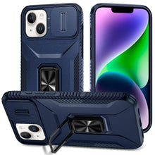 For iPhone 13/14 Case Complete Rugged Protection Magnetic Stand + Tempered Glass