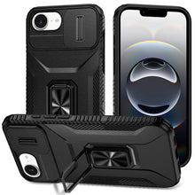 For iPhone 16e Case Complete Rugged Protection Magnetic Stand + Tempered Glass