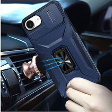 For iPhone 16e Case Complete Rugged Protection Magnetic Stand + Tempered Glass