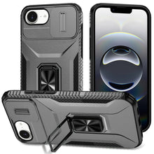 For iPhone 16e Case Complete Rugged Protection Magnetic Stand + Tempered Glass