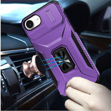 For iPhone 16e Case Complete Rugged Protection Magnetic Stand + Tempered Glass