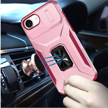 For iPhone 16e Case Complete Rugged Protection Magnetic Stand + Tempered Glass