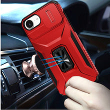 For iPhone 16e Case Complete Rugged Protection Magnetic Stand + Tempered Glass