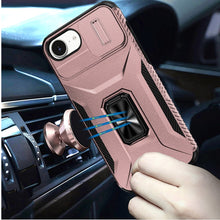 For iPhone 16e Case Complete Rugged Protection Magnetic Stand + Tempered Glass