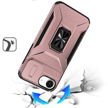 For iPhone 16e Case Complete Rugged Protection Magnetic Stand + Tempered Glass