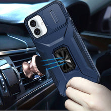 For iPhone 17 Case Full Coverage Metal Stand and Lens Cover + Tempered Glass