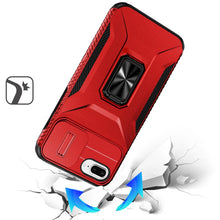 For iPhone 8 Plus/7 Plus Case with Metal Stand and Lens Cover + Tempered Glass