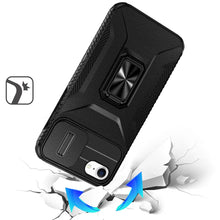 For iPhone SE 3/SE 2 iPhone 8/7 Case Metal Stand with Lens Cover +Tempered Glass