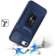 For iPhone SE 3/SE 2 iPhone 8/7 Case Metal Stand with Lens Cover +Tempered Glass