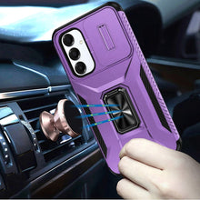 For Samsung S25 FE Case Full Coverage Metal Stand Lens Cover + Tempered Glass