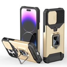 For iPhone 15 Case Multi-Use Magnetic RingStand Lens Cover + 2 Tempered Glass