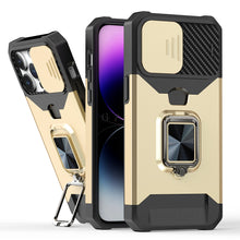 For iPhone 15 Case Multi-Use Magnetic RingStand Lens Cover + 2 Tempered Glass